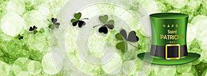 St. Patrick`s day banner with green hat - cover for facebook - vector