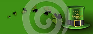 St. Patrick`s day banner with green hat - cover for facebook - vector