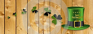 St. Patrick`s day banner with green hat - cover for facebook - vector