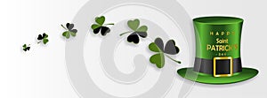 St. Patrick`s day banner with green hat - cover for facebook - vector