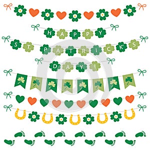 St. Patrick`s Day banners and decoration vector set