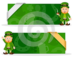St. Patrick s Day Banners with Leprechaun