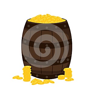 St. Patrick`s Day, a barrel of gold, isolated vector illustration on a white background