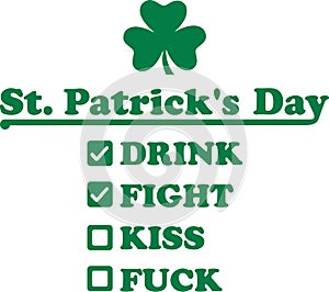 St. Patrick`s Day Checklist for party