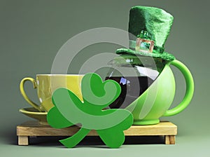 St Patrick's Day Coffee break with Leprechaun Hat