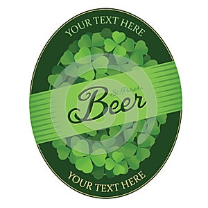 St. Patrick's Day custom beer label