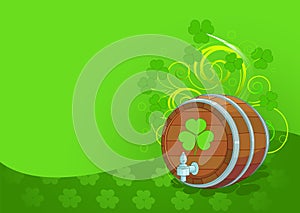 St. Patrick's Day design with beer keg