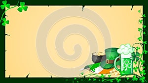 St. Patrick`s Day Festive card blank.