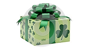 St. Patrick's Day Gift Box with Shamrock Pattern