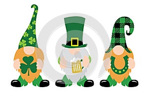 St. Patrick`s Day Gnomes with shamrock & horseshoe photo