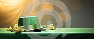 St. Patrick's day green hat of a leprechaun. Generative AI