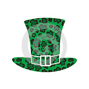 St. Patrick s Day green hat made of Leopard or jaguar print. Saint Patricks Day symbol. Vector template for banner, poster,