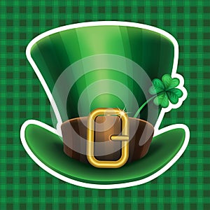 St. Patrick's Day green leprechaun hat with clover