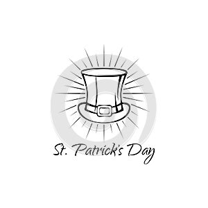 St. Patrick s Day greeting card or background with Leprechaun hat. Vector. photo