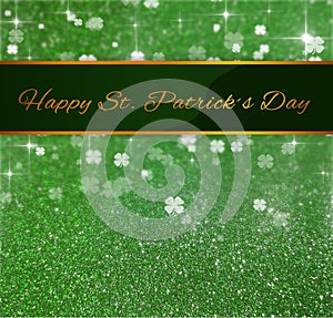 St. PatrickÂ´s Day Greeting Glitter Clover