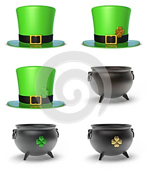 St. Patrick`s Day Hat and Cauldron