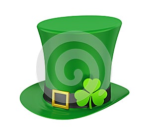 St. Patrick`s Day Hat with Clover Isolated