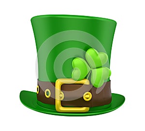 St. Patrick`s Day Hat with Clover Isolated