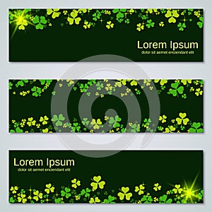 St.Patrick`s Day horizontal banners vector collection