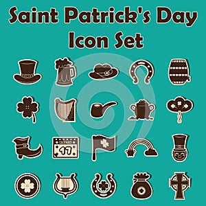 st.patrick's day icon set. Vector illustration decorative design