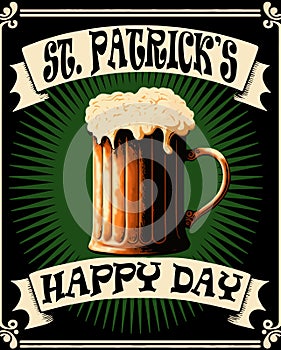 St. Patrick`s Day. Irish holiday. Simple graphics. Celebrity beer.. Poster or banner