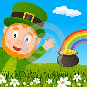St. Patrick`s Day Leprechaun Greeting Card