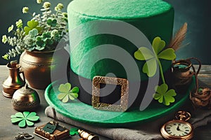 St. Patrick's Day Leprechaun Hat on background.