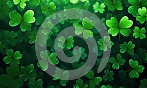 The St. Patrick's Day lucky four-leaf clover background was hit at the party. Creating using generative AI tools