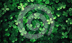 St. Patrick\'s Day lucky four-leaf clover background was the perfect backdrop for festive photos