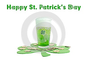 St. Patrick`s Day Lucky Green Beer Pint