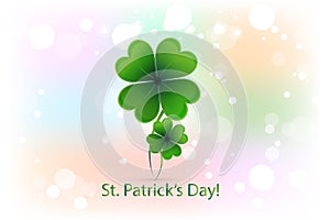 St. Patrick`s day lucky plant greetings card template