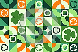 St. Patrick s Day. March 17. Seamless geometric pattern. Template for background, banner, card, poster. Vector EPS10