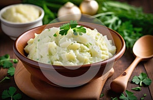 national Irish cuisine, traditional Irish dish, Colcannon, mashed potatoes with cabbage