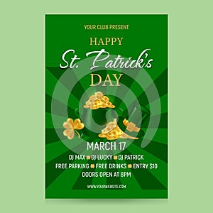 St. Patrick's Day party poster.