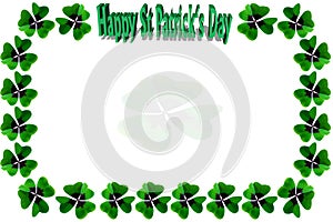 St. Patrick`s Day postcard / congratulation card with shamrock f