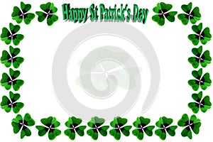 St. Patrick`s Day postcard / congratulation card with shamrock f