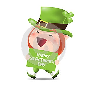 St. Patrick's Day poster. character Vector illustration