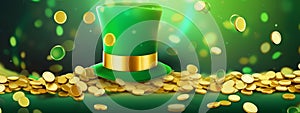 St. Patrick's Day poster. Leprechaun hat and design elements.Generative AI