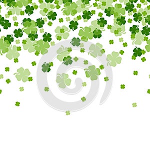 St. Patrick`s Day Shamrocks 4 Leaf Clover Background