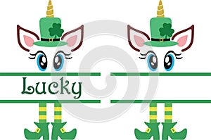 St. Patrick`s Day Unicorn Frame