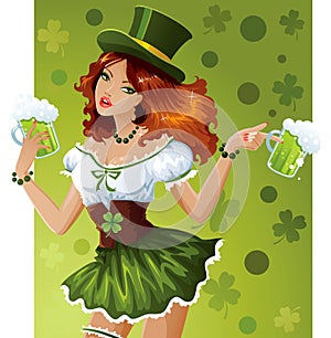 St. Patrick's Day waitress