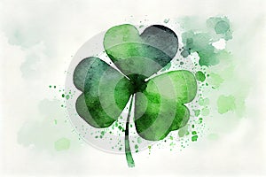 St. patrick's day watercolor clover background. AI generated