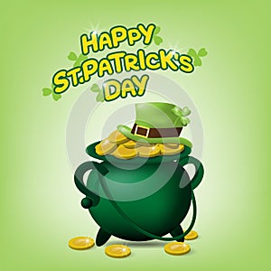 St. Patrick's Day with wealth and Hat poster. Vector illustration