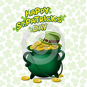 St. Patrick's Day with wealth and Hat poster. Vector illustration