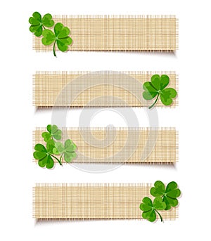 St. Patrick's day web banners with shamrock. Vector eps-10.