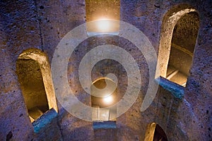 The St. Patrick`s Well 16th century in Orvieto, Umbria, central Italy