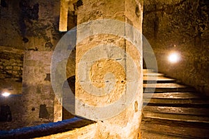 The St. Patrick`s Well 16th century in Orvieto, Umbria, central Italy