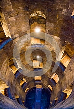 The St. Patrick`s Well 16th century in Orvieto, Umbria, central Italy