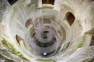 St. Patrick`s well, Orvieto, Italy. Historic well. Great enginee