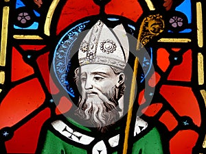 St. Patrick, stained glass image photo